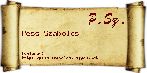 Pess Szabolcs névjegykártya